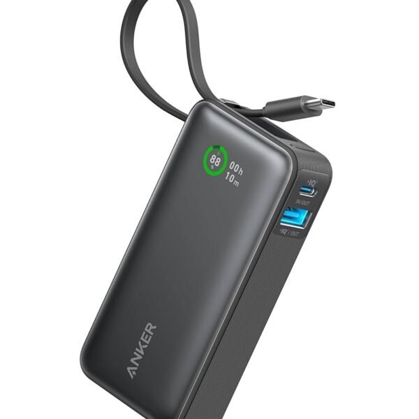 Anker Nano Power Bank(30W,Built-In USB-C Cable) - Black