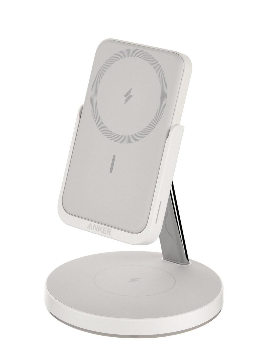Anker - Wireless Charger - Magnetic MagGo - 2 in 1 with 5000 mAh - White