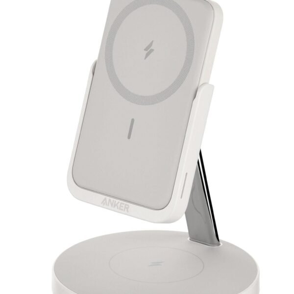 Anker - Wireless Charger - Magnetic MagGo - 2 in 1 with 5000 mAh - White