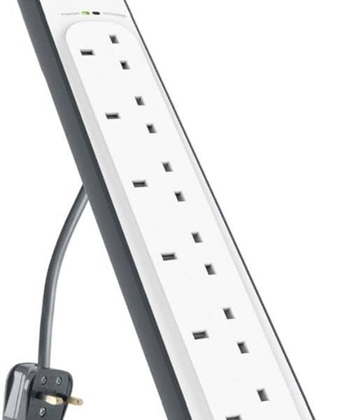 Belkin 6-outlet 2M Power Cord Surge Protection Extension Lead Strip