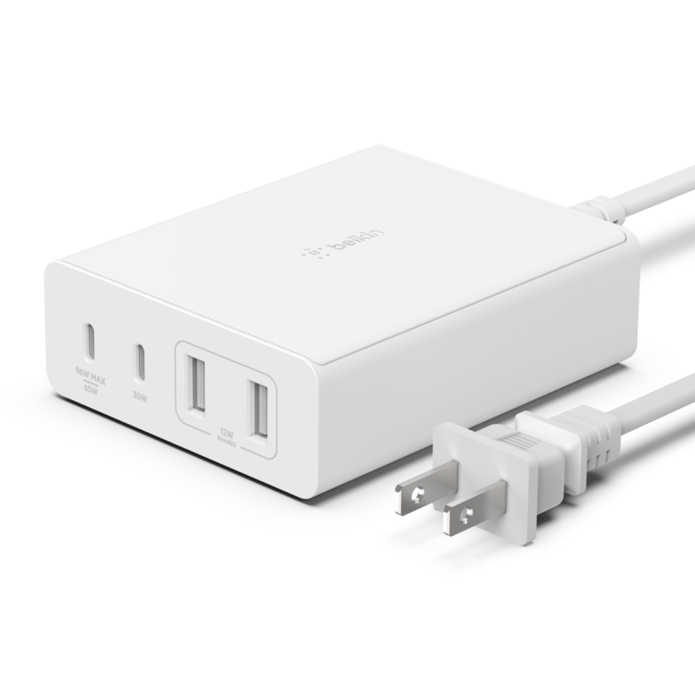 Belkin BOOST CHARGE PRO 108W USB-C CHARGER GAN 4- PORT WHT 2M CORD White