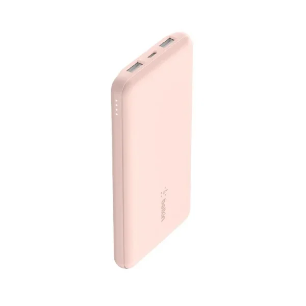 Belkin Boost Charge 3-Port Power Bank 10K + USB-A to USBC Cable Rose Gold