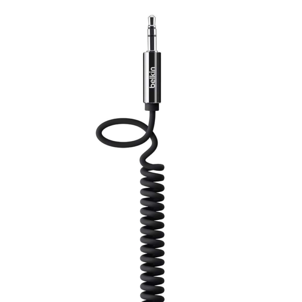 Belkin Coiled 3.5MM Auxiliary Cable - 1.8M - Black