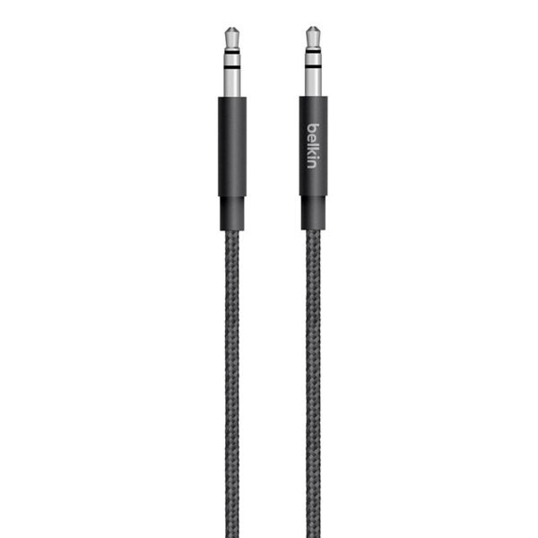 Belkin Premium 3.5MM Braided Tangle Free Auxiliary Cable With Aluminum Connectors - Black