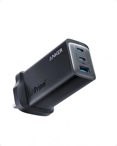 Anker - Charger - GaNPrime - 65W - 3 ports 2- USB-C & 1 USBA - Black