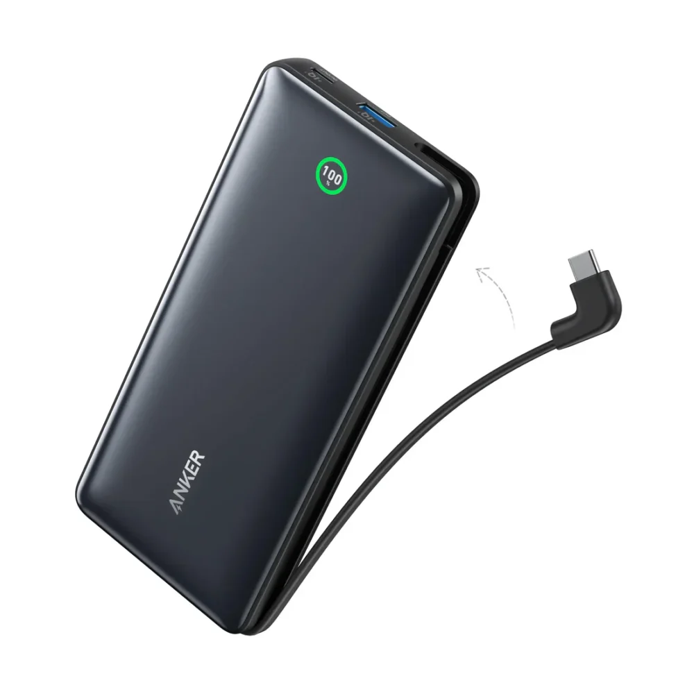 Anker Power Bank (20K, 30W, Built-In USB-C and Lightning Cable)