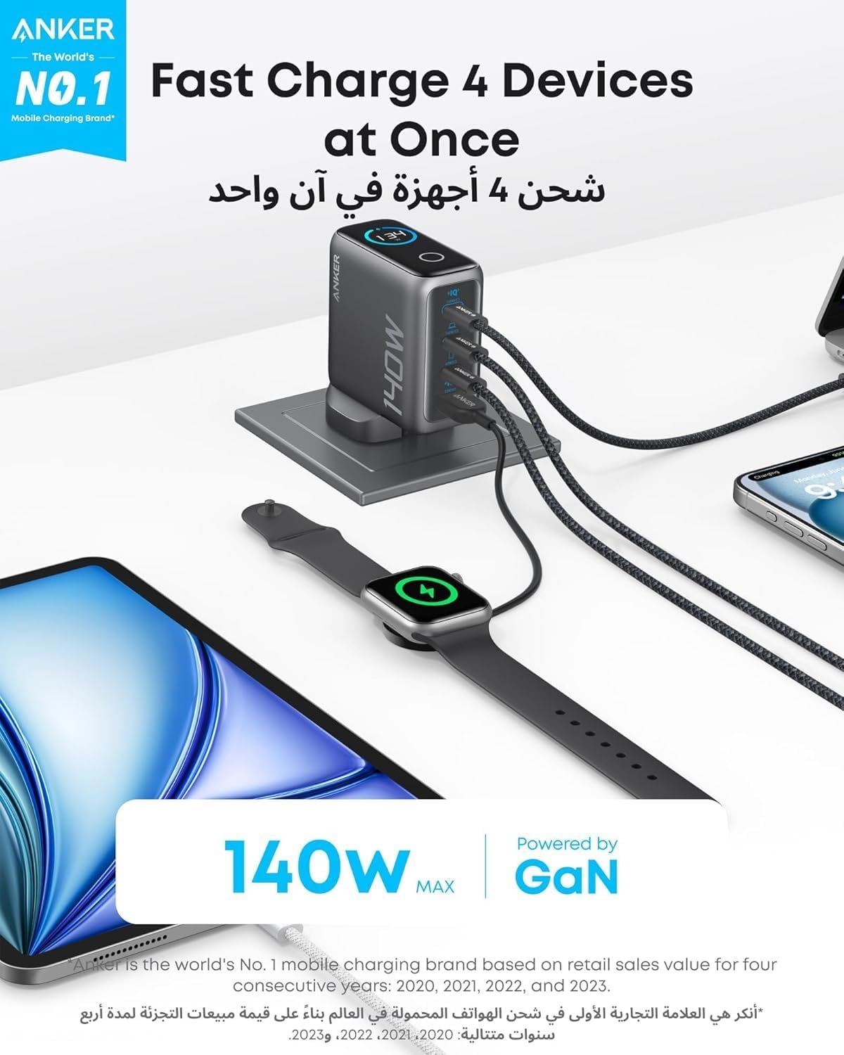 شاحن انكر 140واط 3منافذ الصورة 2