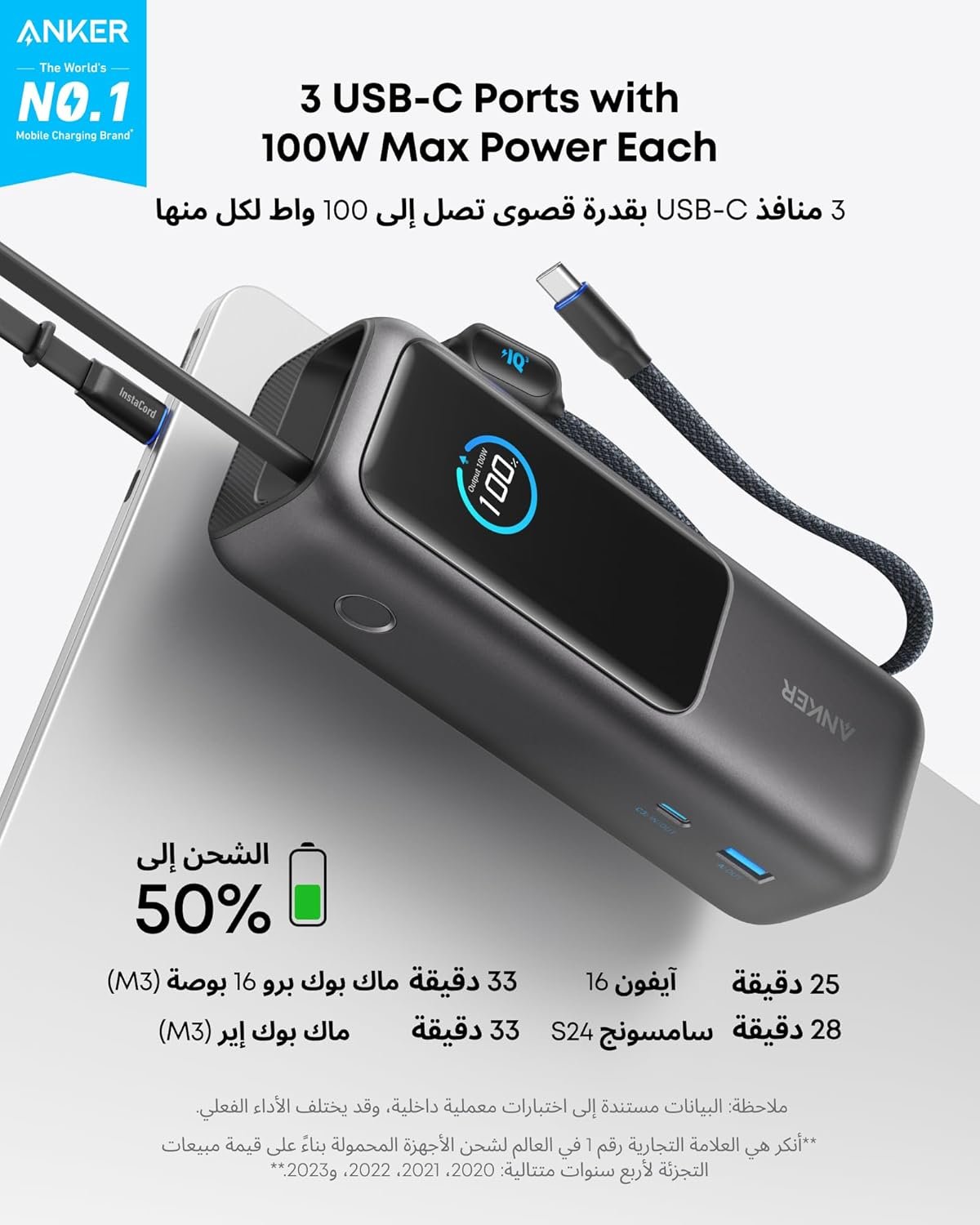 باور بانك أنكر 25000مللي امبير الصورة 3