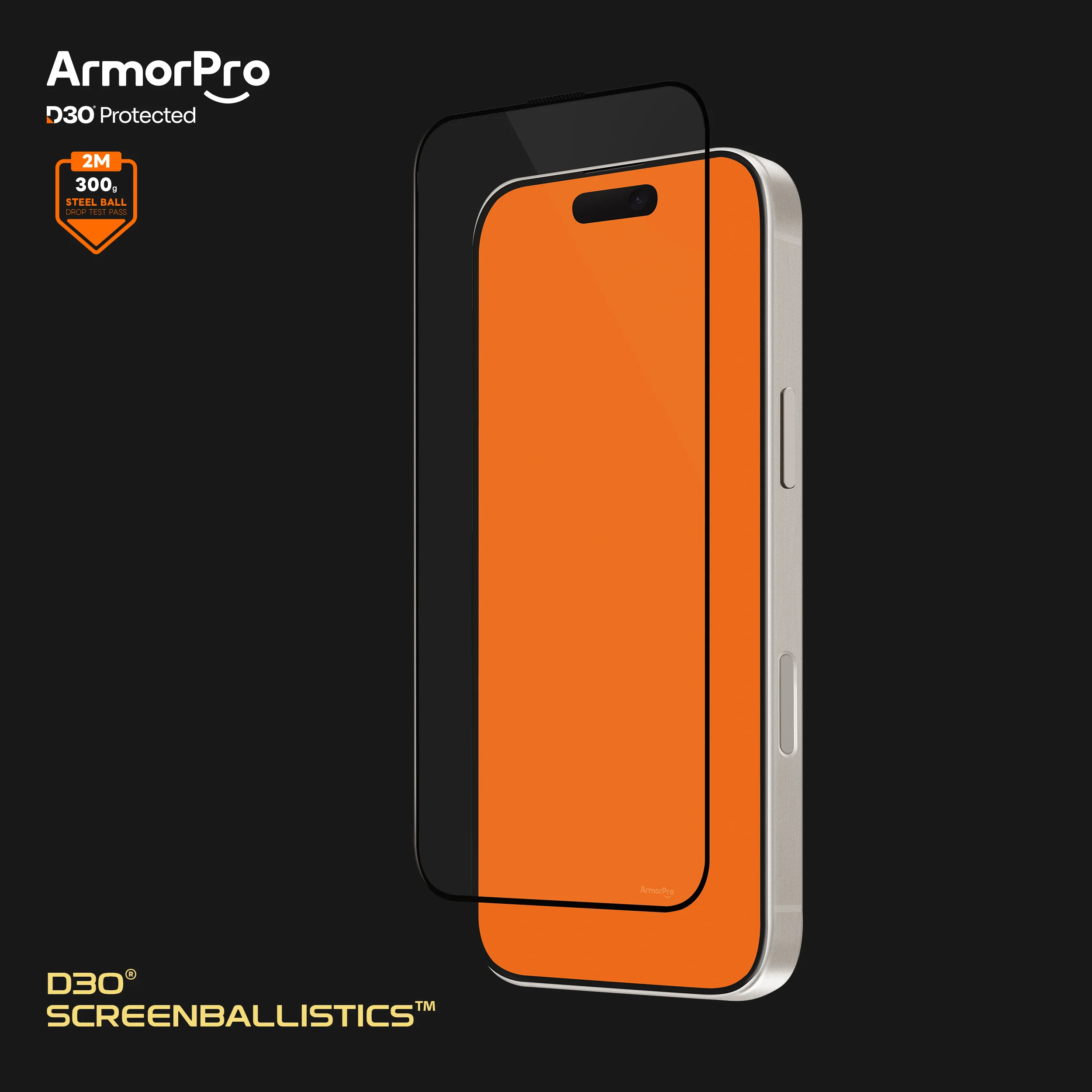حماية شاشة ArmorPro D3O للايفون 17 برو شفاف الصورة 2